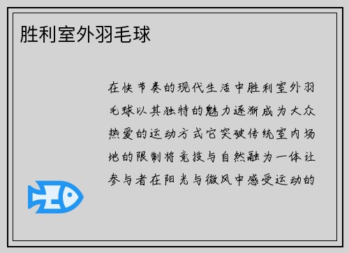 胜利室外羽毛球